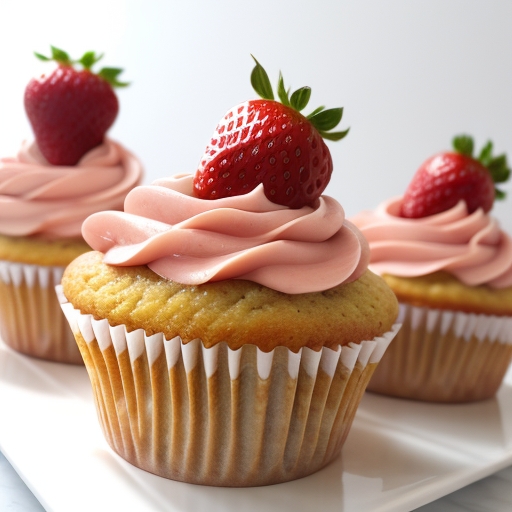 Aardbeien cupcake